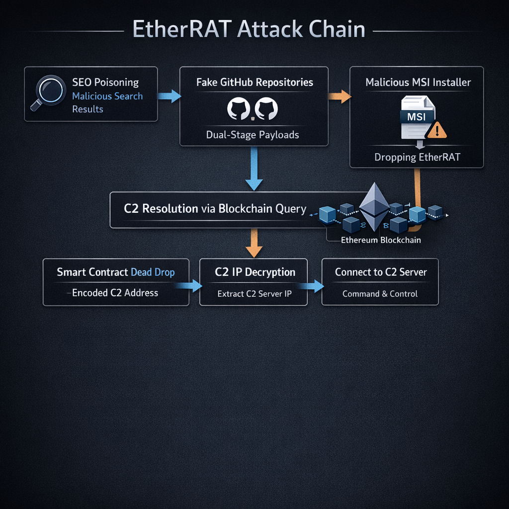 EtherRAT attack chain diagram