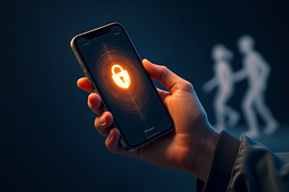 iPhone with lock and shield icon showing theft detection auto-lock concept
