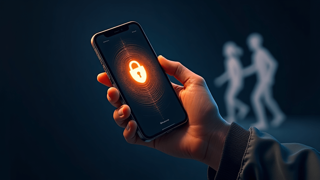 iPhone with lock and shield icon showing theft detection auto-lock concept