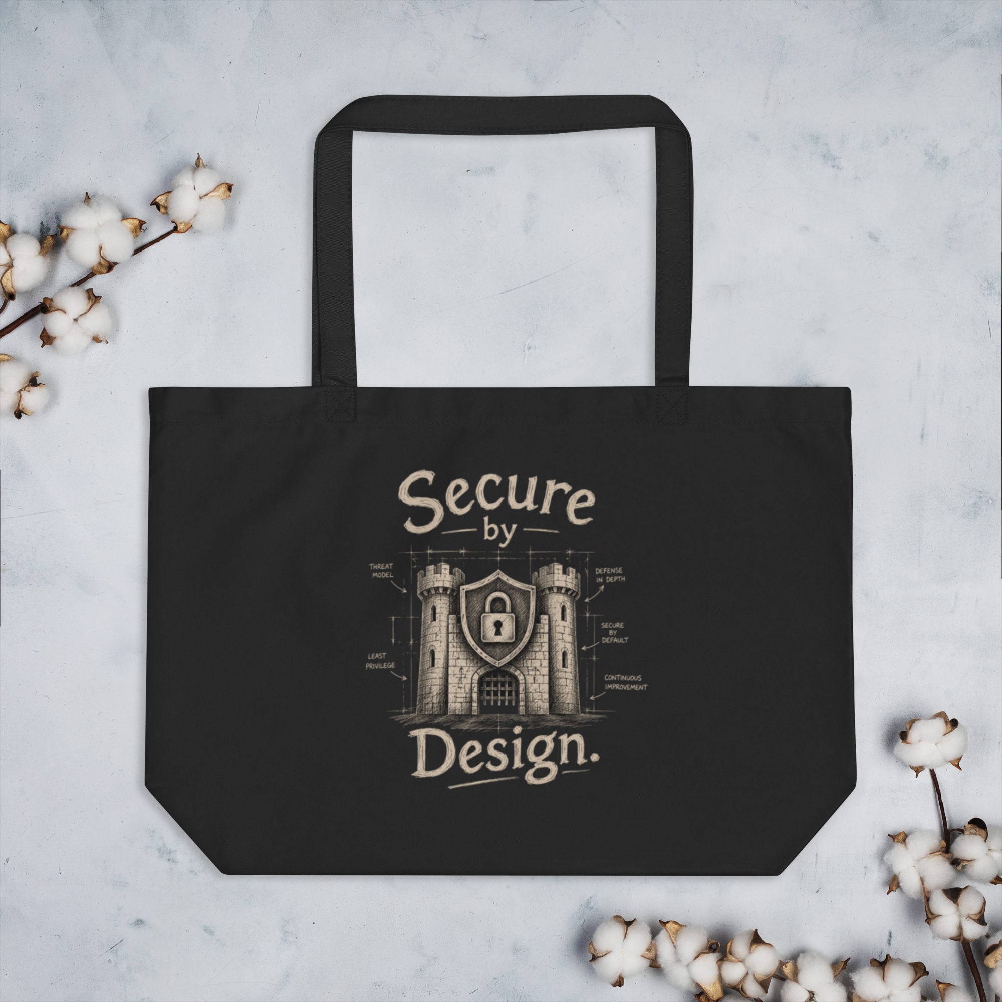 Large organic tote bag: "Secure By Design" - Image 5