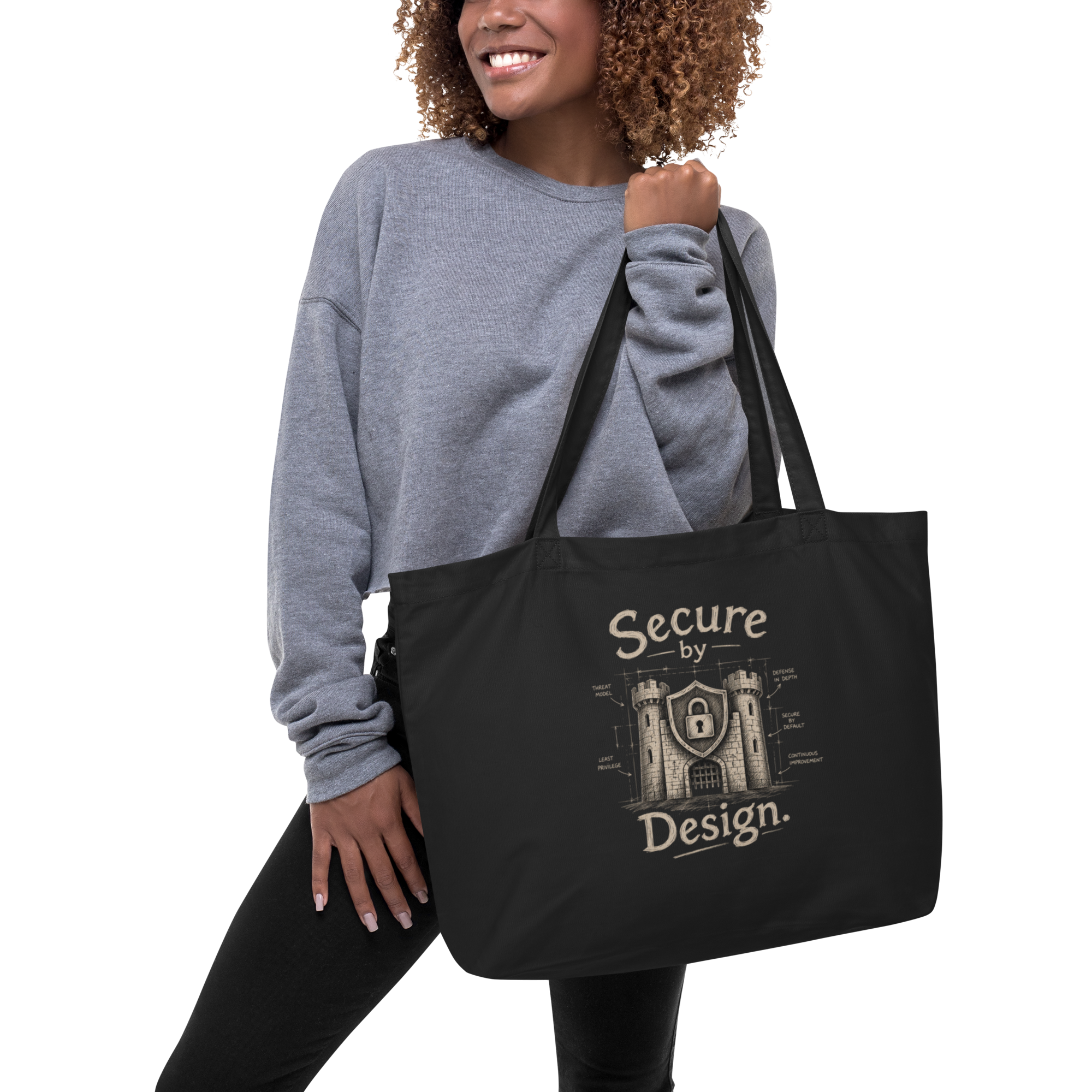 Large organic tote bag: "Secure By Design" - Image 2