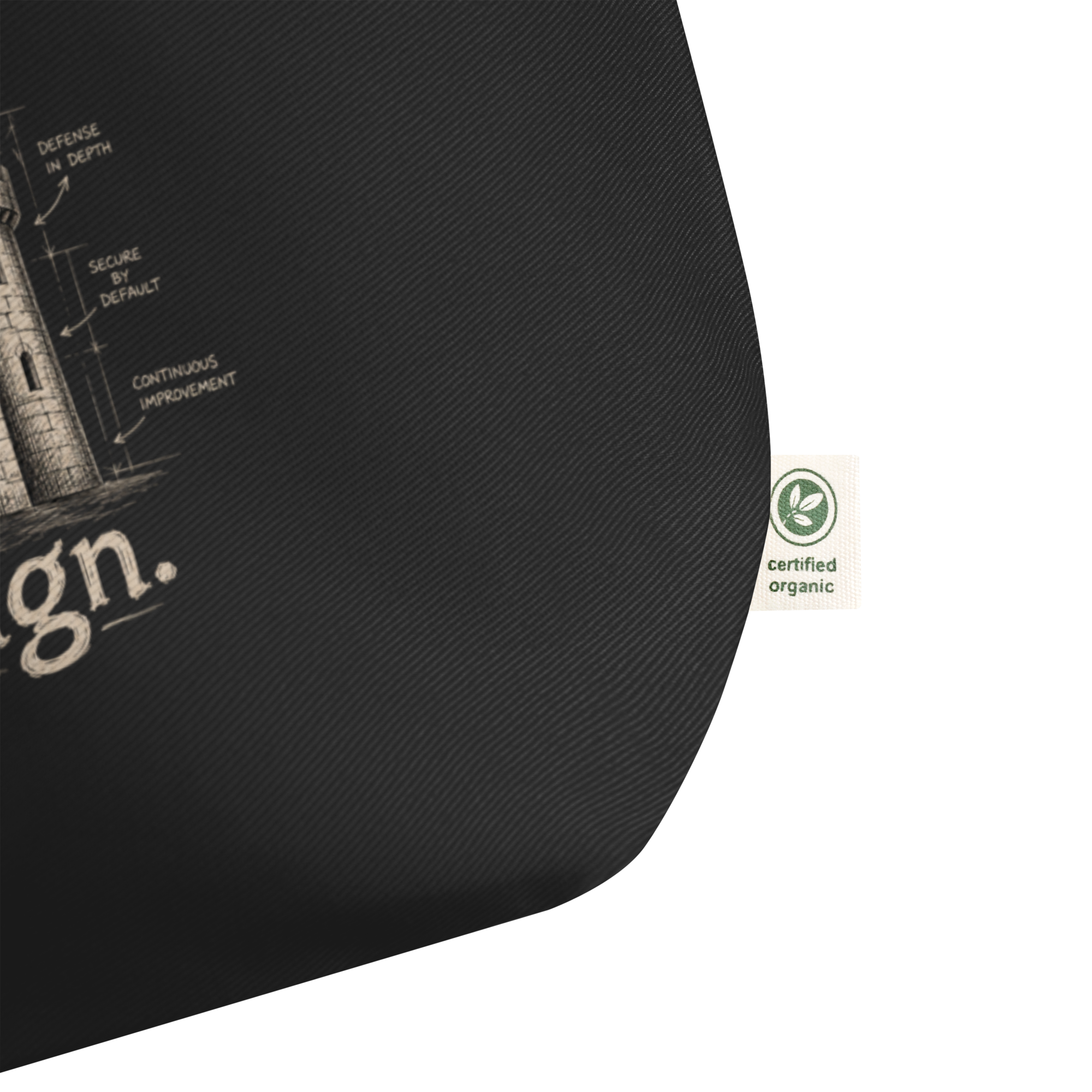 Large organic tote bag: "Secure By Design" - Image 3