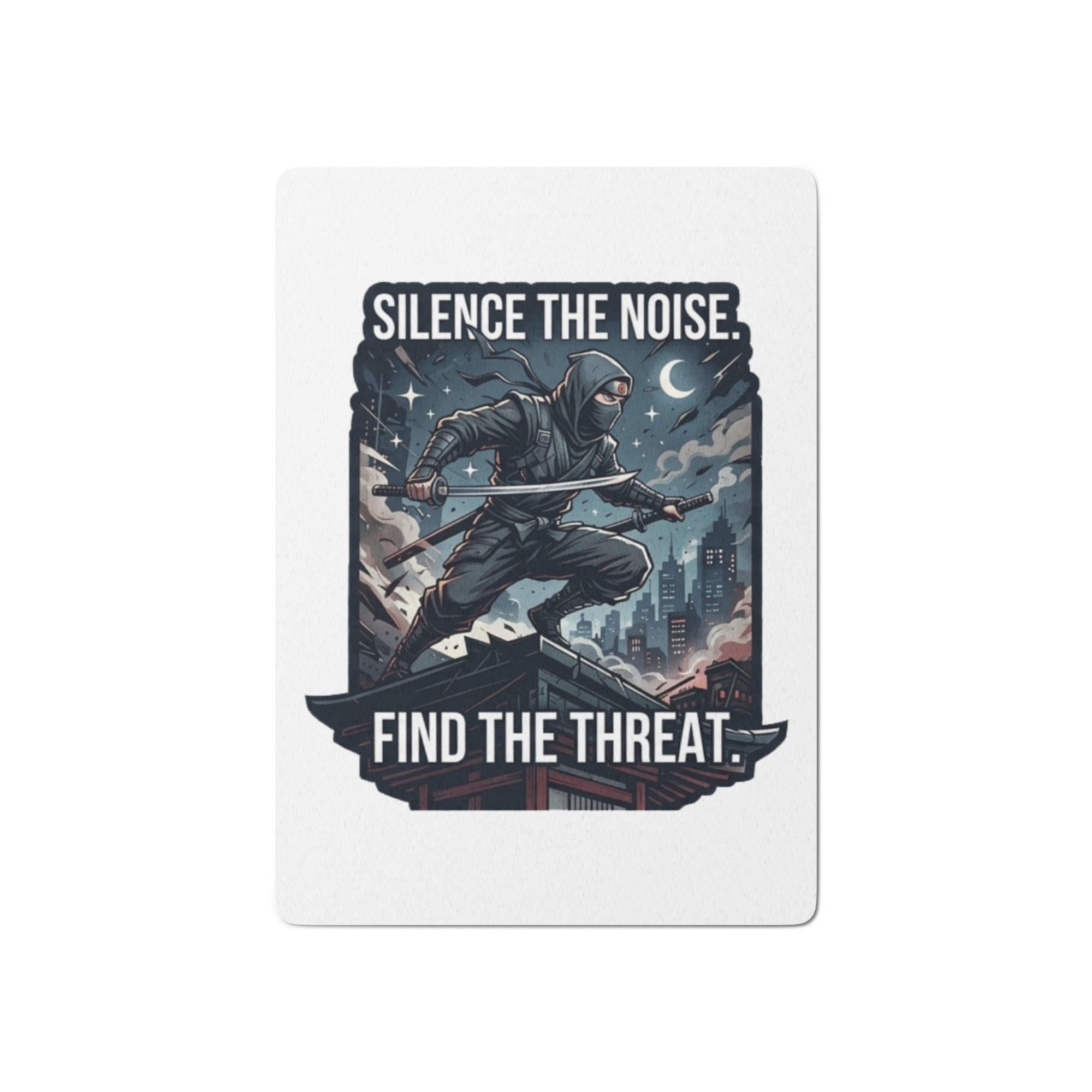 Poker playing cards: "Silence The Noise"