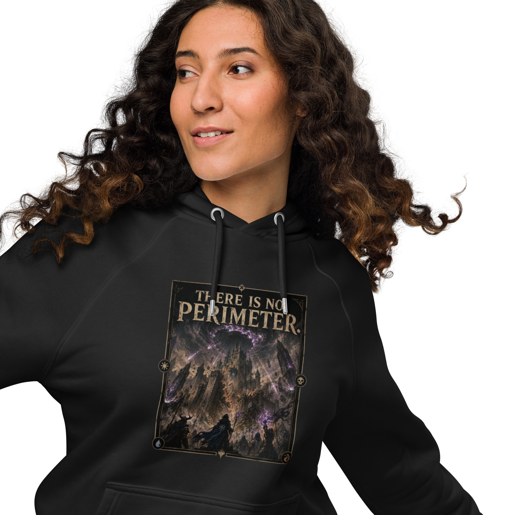 Unisex eco raglan hoodie: "There Is No Perimeter" - Image 3