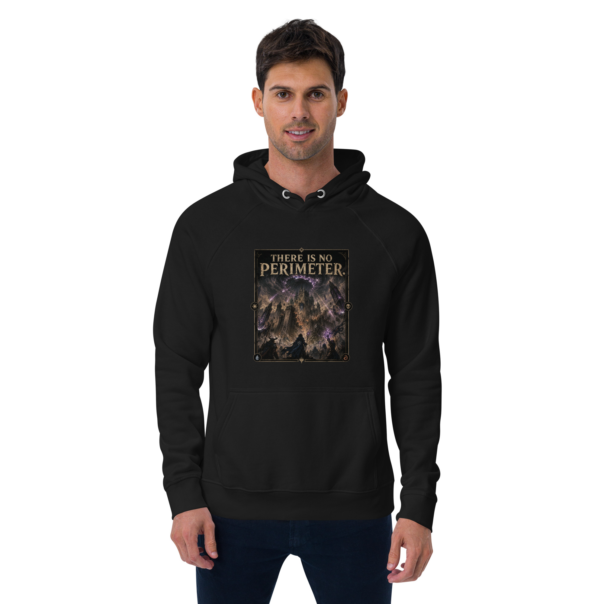 Unisex eco raglan hoodie: "There Is No Perimeter" - Image 4