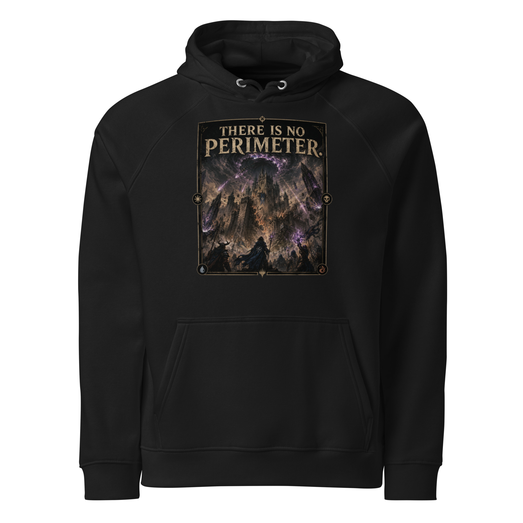 Unisex eco raglan hoodie: "There Is No Perimeter"