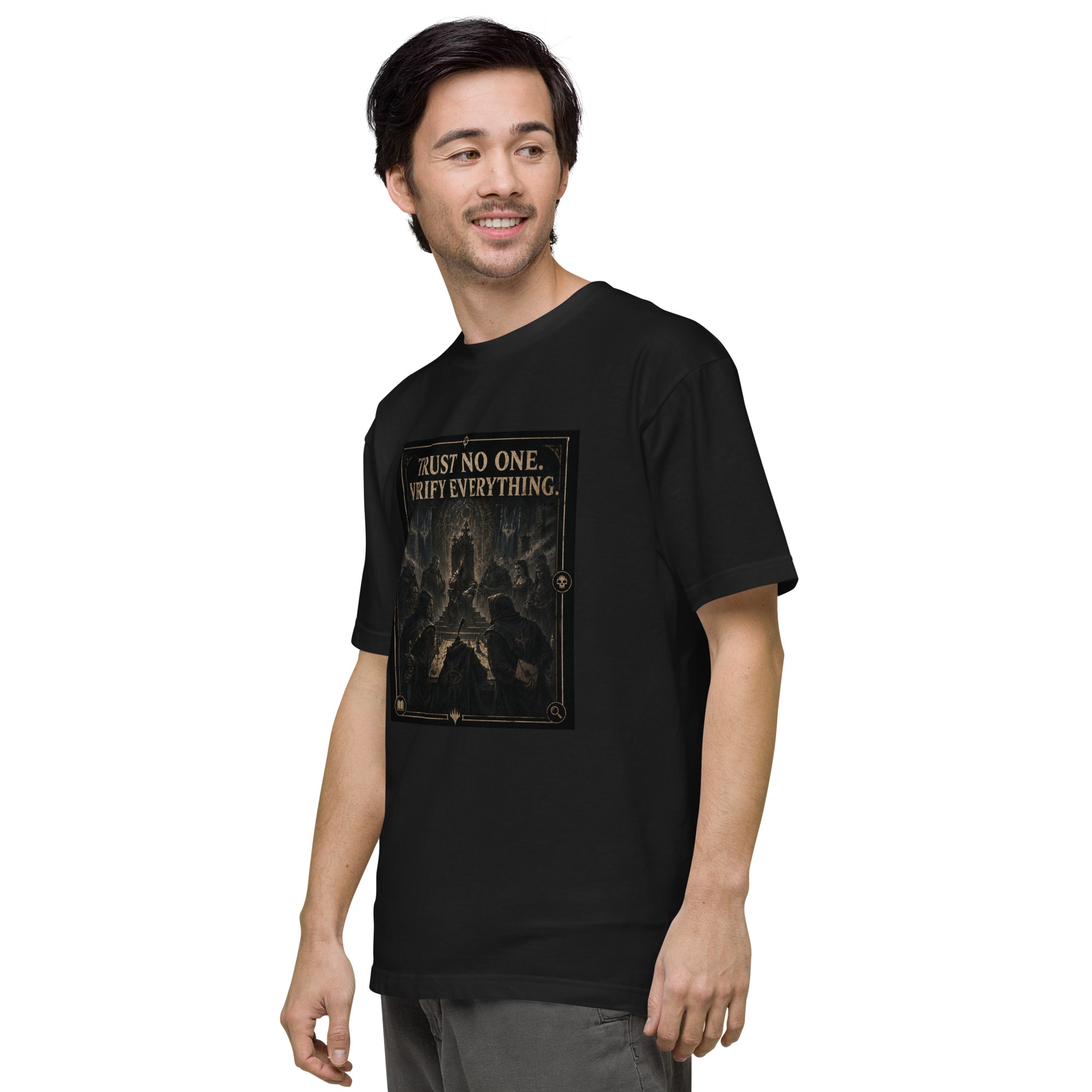 Unisex short sleeve tee: "Trust No One, Verify Everything" - Image 7