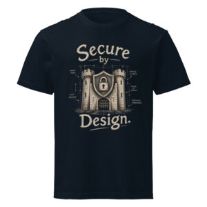 Unisex short sleeve tee: "Secure by Design."