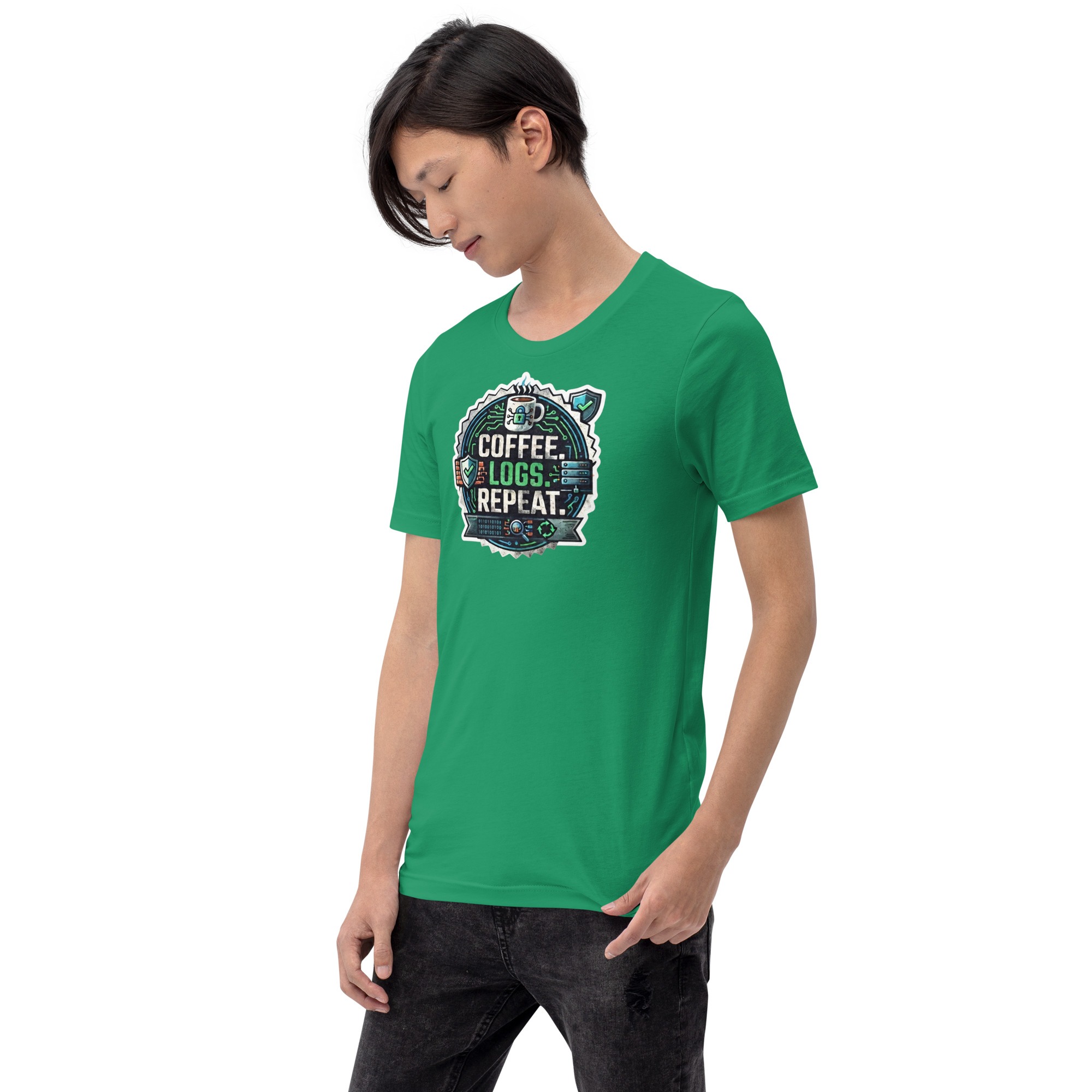 Unisex t-shirt: "Coffee. Logs. Repeat." - Image 5