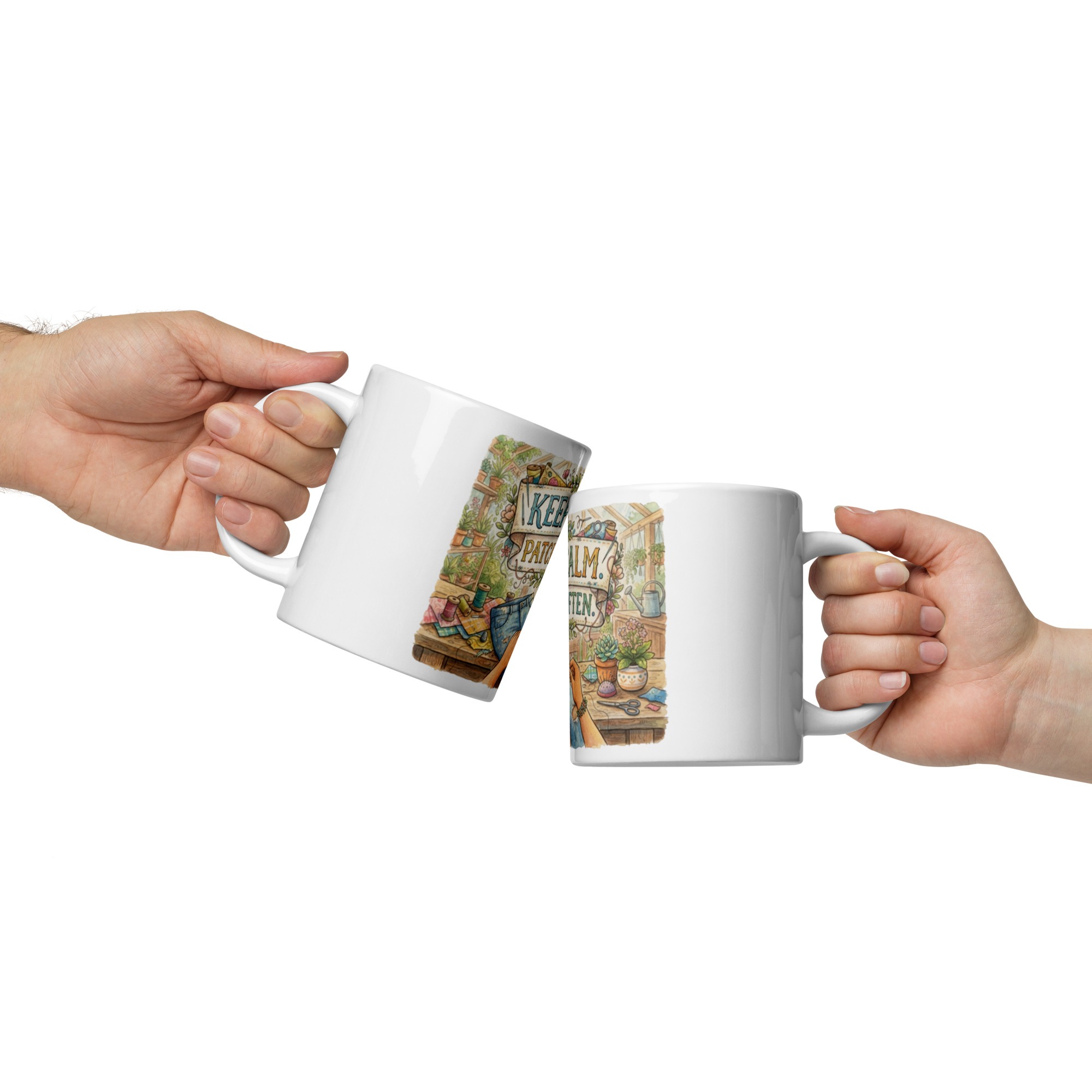 White glossy mug: "Keep Calm. Patch Often." - Image 4