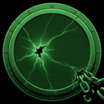 Cracked circular vault seal representing the Telerik padding oracle breach