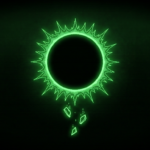 Eclipse disc with three falling shards representing fresh zero-day exploits